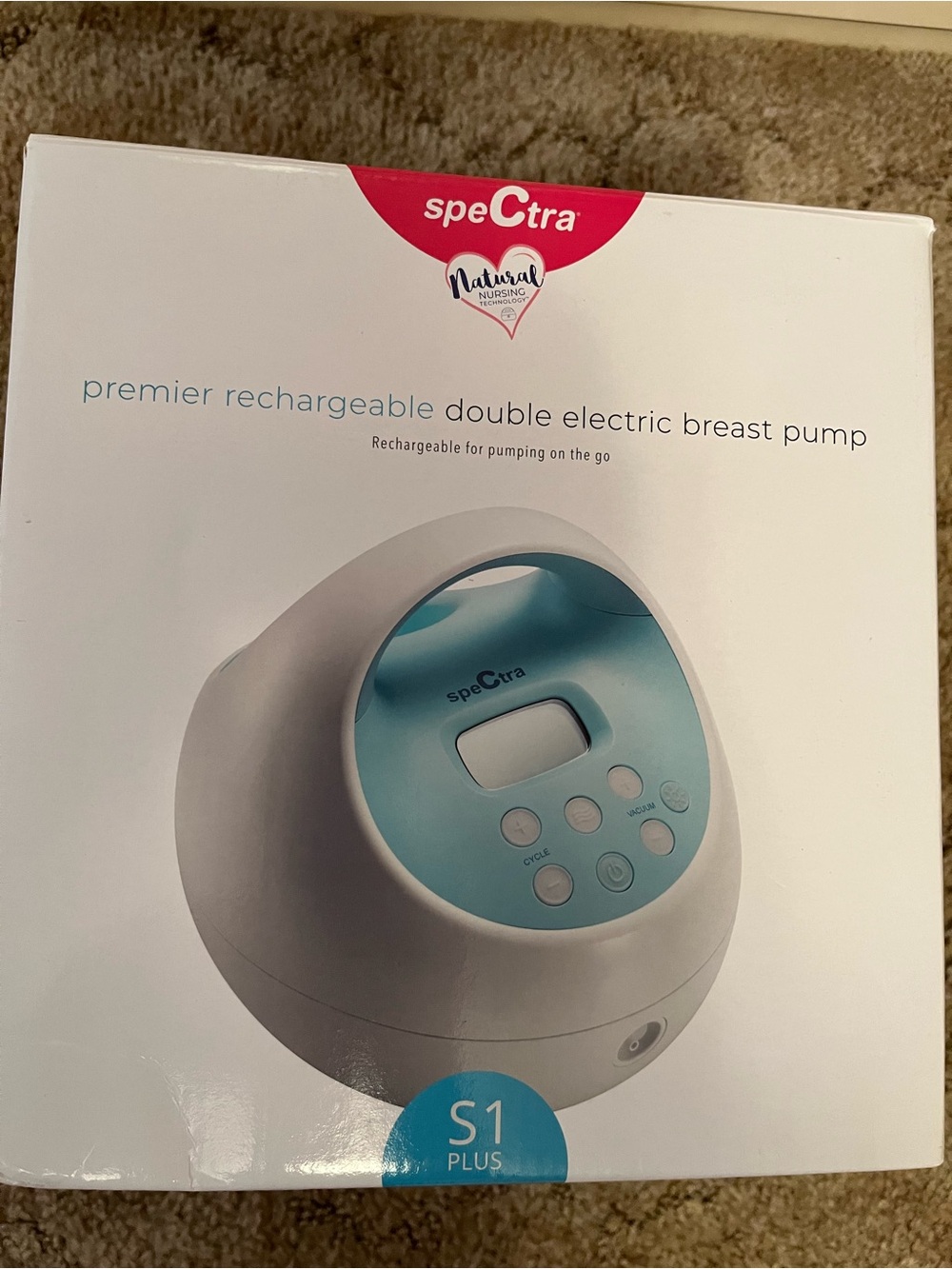 Spectra S1 Plus Rechargeable Double Electric Breast Pump - Blue/White